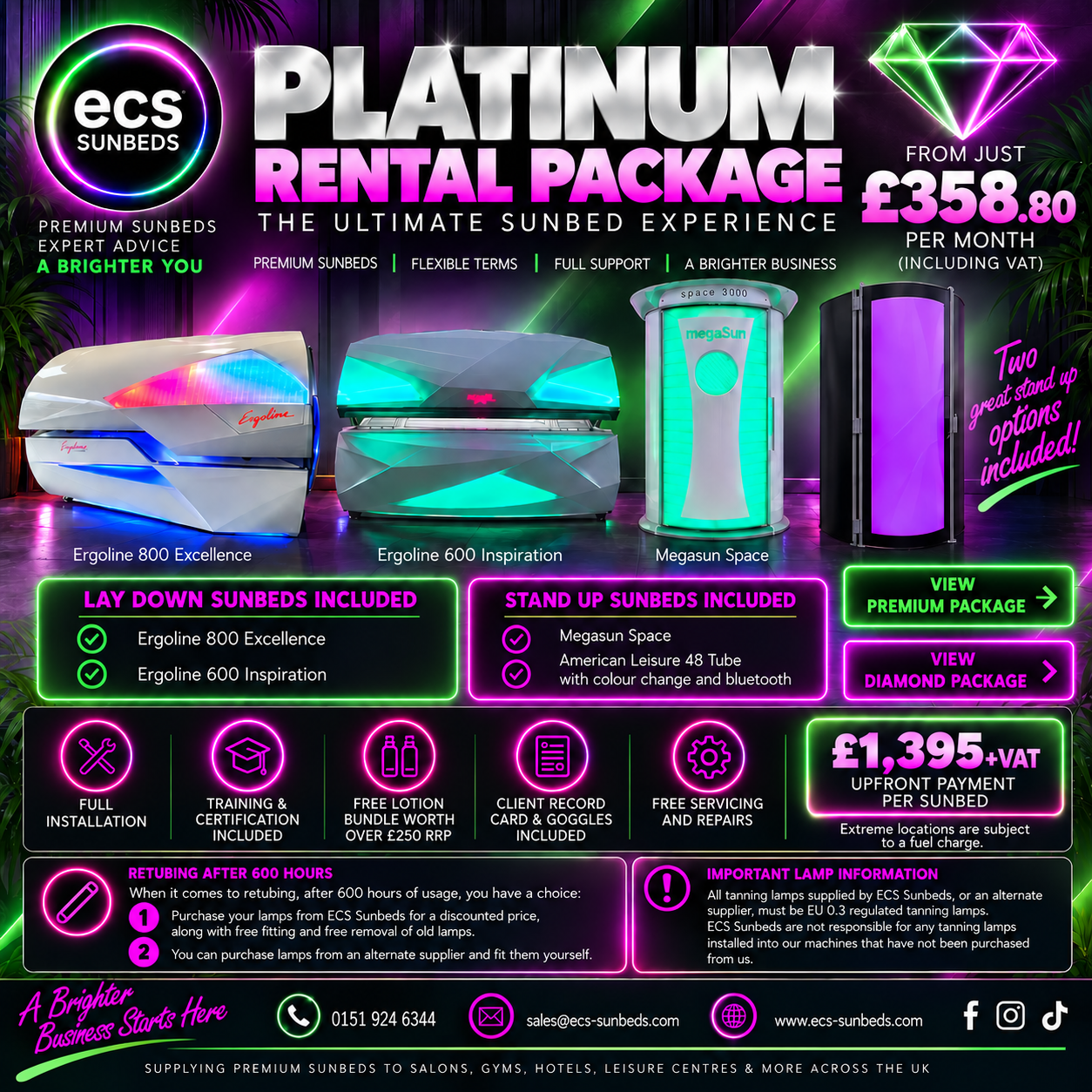 ECS Sunbeds Platinum Rental Package
